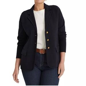 Lauren Ralph Lauren Women's Classic Navy Knit Blazer